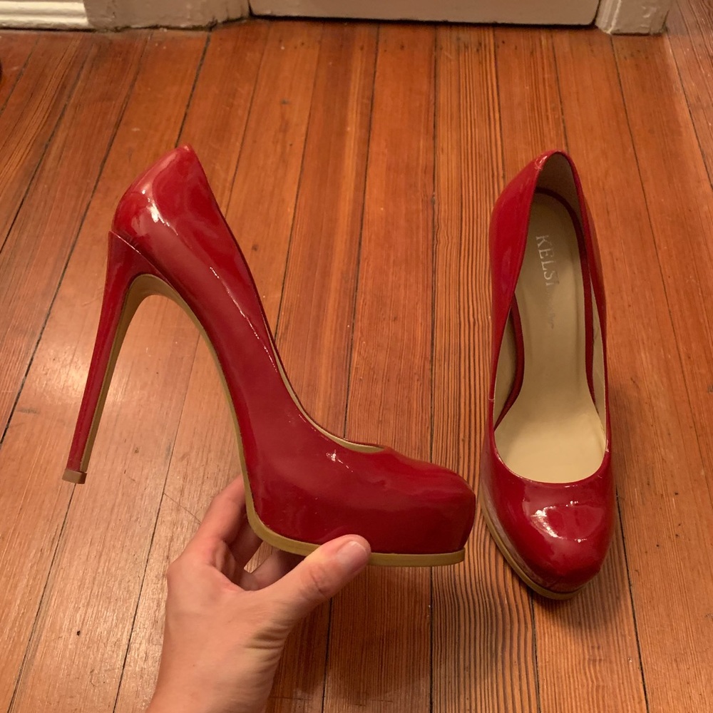 Red Kelsi Dagger Patent Leather Pumps